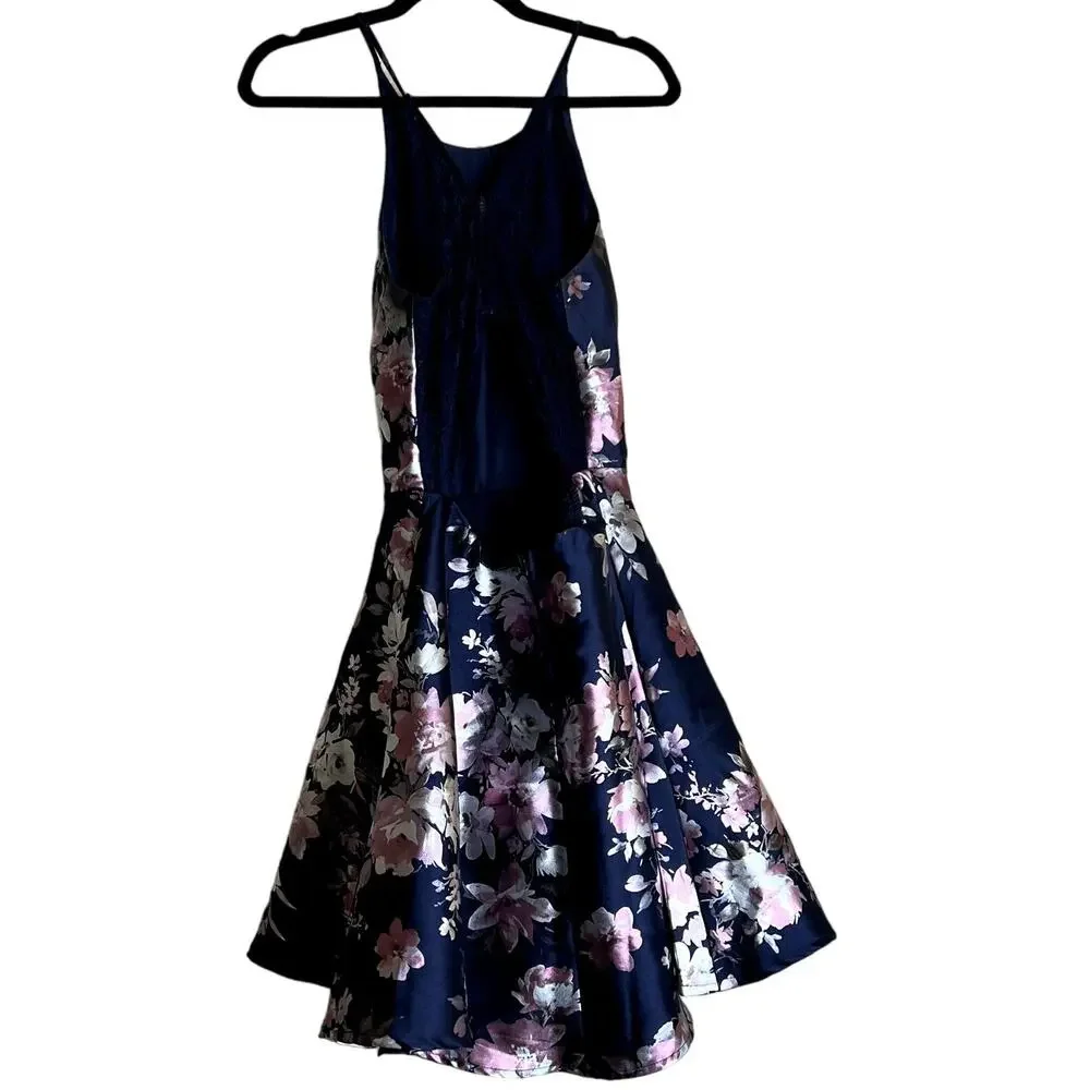 B. Smart Mini Dress Women 9 Multicolor Floral Fit & Flare Coquette Party Fun